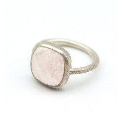 Bague argent brossé et...