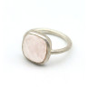 Bague argent brossé et quartz rose carré Mosaik Bijoux Indiens - 1
