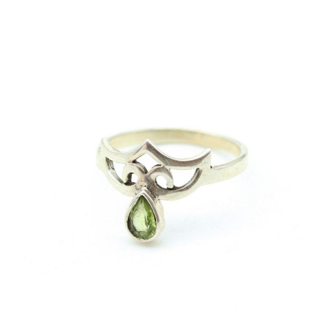 Bague fine argent et goutte péridot Mosaik Bijoux Indiens - 1