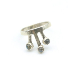 Bague 3 labradorites argent...