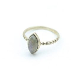 Bague labradorite fine en...