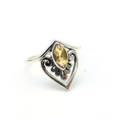Bague fine argent citrine -...