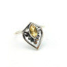 Bague fine argent citrine - Mosaik bijoux indiens
