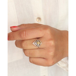 Bague citrine argent -...
