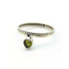 Bague fine pierre verte péridot - Mosaik bijoux indiens