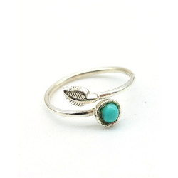 Bague turquoise et feuille...