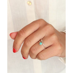 Bague turquoise et feuille...