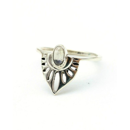 Bague argent pierre de lune - Mosaik bijoux indiens