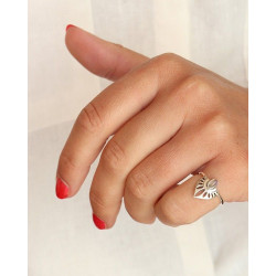 Bague argent pierre blanche...
