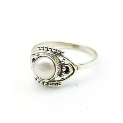 Bague argent perle nacrée -...