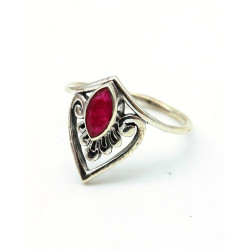 Bague fine pierre rose -...