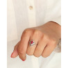 Bague rubis indien en argent - Mosaik bijoux indiens