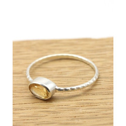 Bague citrine en argent -...