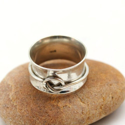 Bague épaisse argent -...