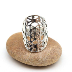 Bague argent travaillée -...