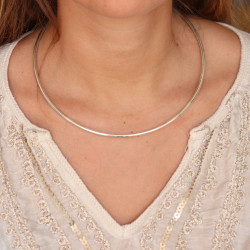 Collier ras de cou argent -...