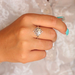 Bague argent lotus - Mosaik...