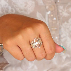 Bague lotus argent - Mosaik...