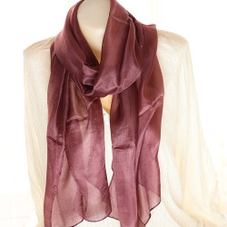 Foulard marron en soie -...