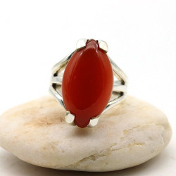 Bague argent pierre orange...