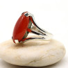 Grosse bague cornaline argent - Mosaik bijoux indiens
