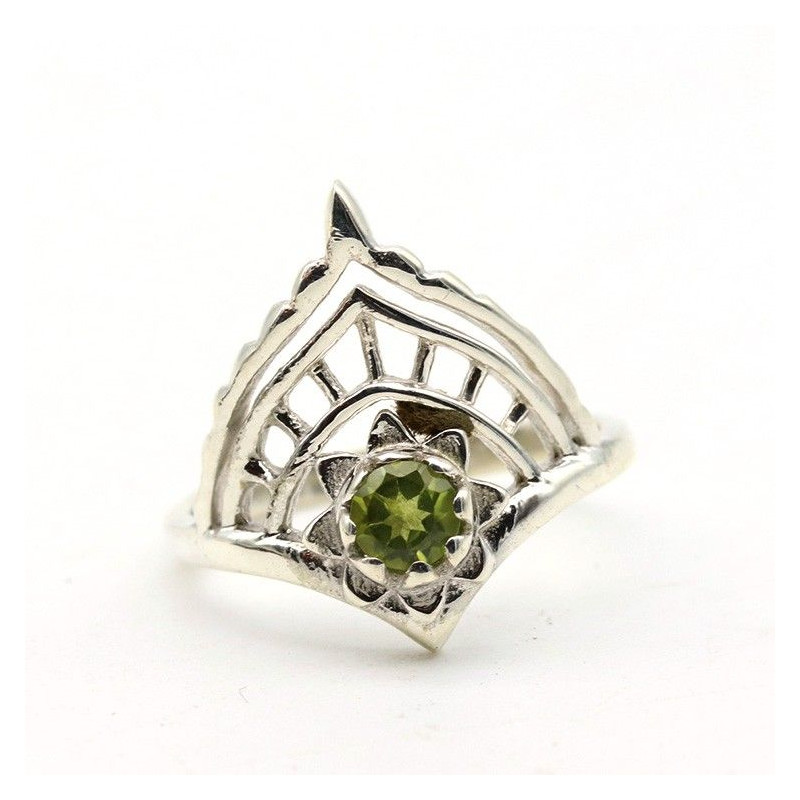 Bague diadème péridot - Mosaik bijoux indiens