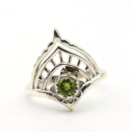Bague diadème péridot - Mosaik bijoux indiens