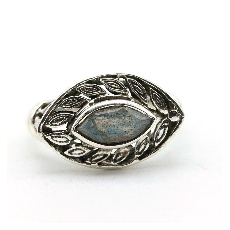 Bague ethnique labradorite - Mosaik bijoux indiens