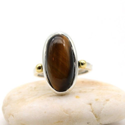 Bague oeil de tigre argent...