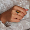 Bague argent pierre marron - Mosaik bijoux indiens