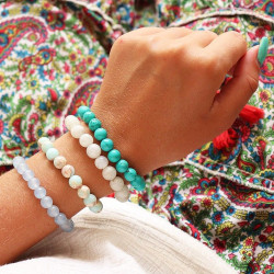 Bracelet pierre bleue 8mm -...