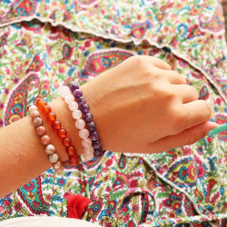 Bracelet améthyste rondes -...