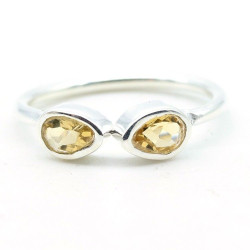 Bague citrine en argent -...