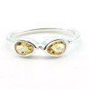 Bague citrine en argent - Mosaik bijoux indiens