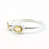 Bague argent fine pierre jaune - Mosaik bijoux indiens