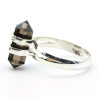 Bague argent quartz fumé taillé - Mosaik bijoux indiens