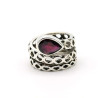 Bague ethnique argent grenat - Mosaik bijoux indiens