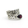 Bague épaisse grenat - Mosaik bijoux indiens