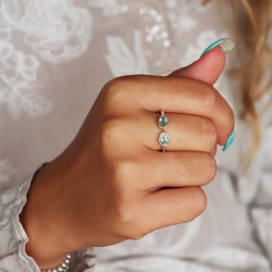Bague argent fine topaze -...