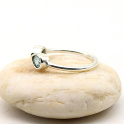 Bague argent fine pierre bleue - Mosaik bijoux indiens