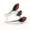 Grosse bague argent grenat - Mosaik bijoux indiens