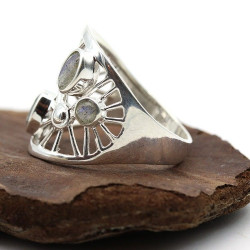 Bague épaisse argent - Mosaik bijoux indiens