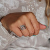 Bague argent quartz rose - Mosaik bijoux indiens