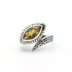 Bague citrine argent -...
