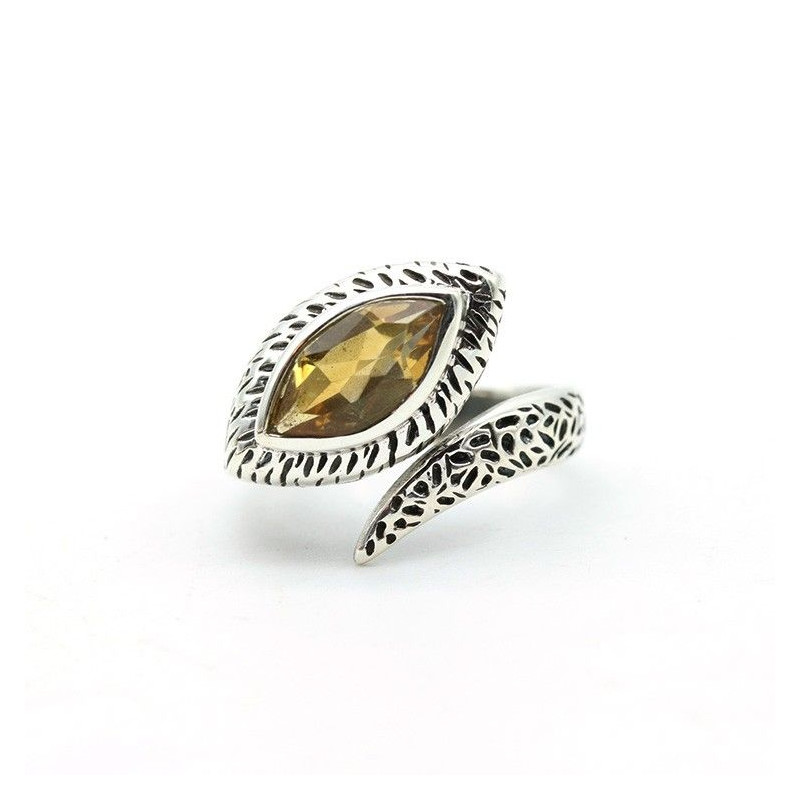 Bague citrine argent - Mosaik bijoux indiens