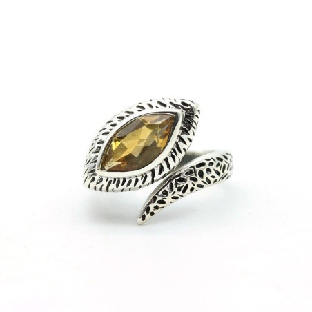 Bague citrine argent - Mosaik bijoux indiens