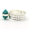 Bague turquoise taillée - Mosaik bijoux indiens