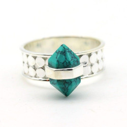 Bague turquoise argent -...
