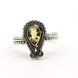 Bague citrine en argent -...