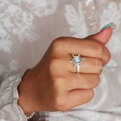 Bague fine argent fluorite...